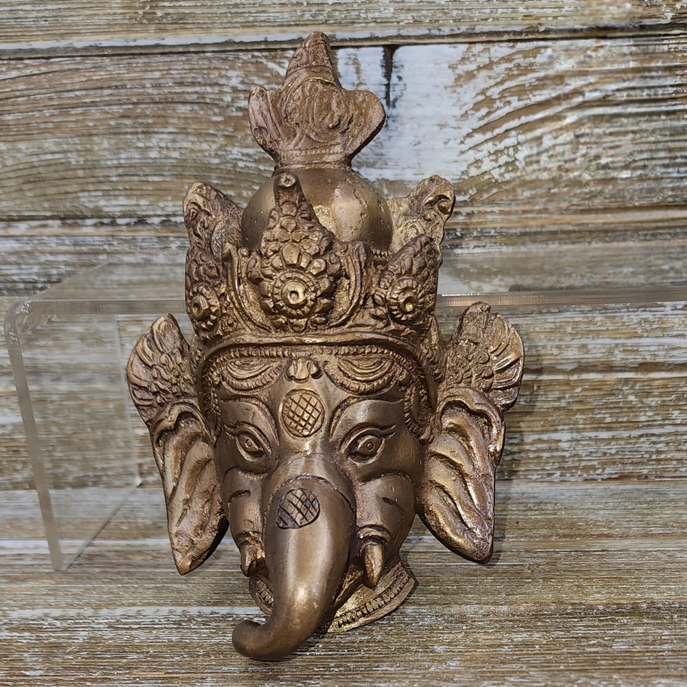 Gold Bronze Copper ganesh‎ Wall Hanging decor